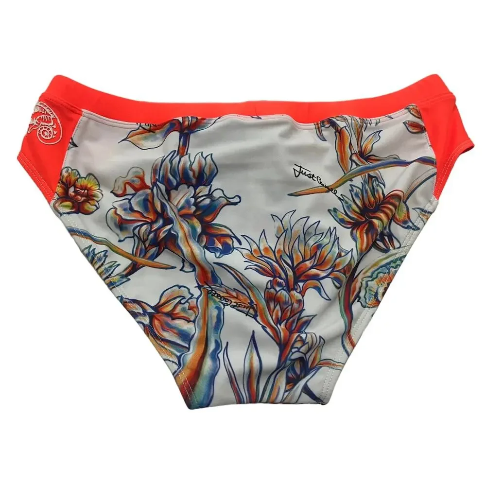 6-58 JUST CAVALLI Men's Speedo Drawstring Adjustable Floral Rare XS